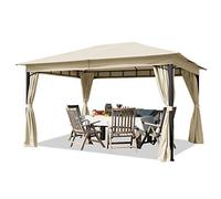 TOOLPORT Tonnelle de Jardin 3x4 m pavillon, bâche de Toit env. 180g/m² Tente de Jardin avec 4 bâches de côté Champagne Tente de réception