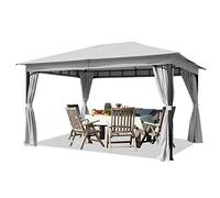 TOOLPORT Tonnelle de Jardin 3x4 m pavillon, bâche de Toit env. 180g/m² Tente de Jardin avec 4 bâches de côté Gris Tente de réception