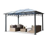 TOOLPORT Tonnelle de Jardin 3x4 m Structure en Aluminium Toit Polycarbonate épaisseur env. 8 mm pavillon de Jardin Transparent