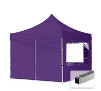 TOOLPORT 3x3 m Tonnelle pliante Alu, PES 700, côtés panoramiques, violet - (59010)