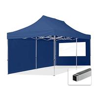 TOOLPORT Tonnelle pliante 3x6 m Economy Alu avec 2 côtés bleu | Bâche polyester haute performance 700 N, coutures thermosoudées