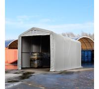 TOOLPORT Wikinger 4x8 m hangar, porte 3,5x3,5 m, toile PVC de 850, gris, sans statique - (49494)