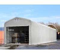 TOOLPORT Wikinger 5x16 m hangar, porte 4,1x2,5 m, toile PVC de 850, gris, sans statique - (49635)