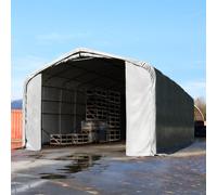 TOOLPORT Wikinger 6x12 m hangar, porte 4,1x4,0 m, toile PRIMEtex 2300, gris, avec statique (type de sol : béton) - (49452)