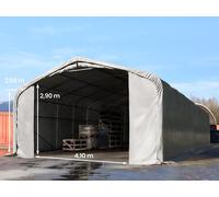 TOOLPORT Wikinger 6x24 m hangar, porte 4,1x2,9 m, toile PRIMEtex 2300, gris, sans statique - (49523)
