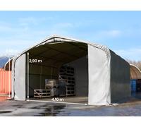 TOOLPORT Wikinger 6x6 m hangar, porte 4,1x2,9 m, toile PVC de 850, gris, sans statique - (49637)