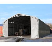 TOOLPORT Wikinger 7x21 m hangar, porte 5,0x2,9 m, toile PVC de 850, gris, sans statique - (49530)