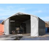 TOOLPORT Wikinger 7x7 m hangar, porte 5,0x2,9 m, toile PVC de 850, gris, sans statique - (49528)