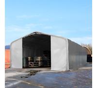 TOOLPORT Wikinger 8x24 m hangar, porte 4,0x3,6 m, toile PVC de 850, gris, sans statique - (49532)
