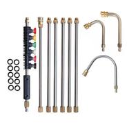 Tools Rallonge de Lance pour Nettoyeur Haute Pression 10 Pièces 4000PSI Lance Nettoyeur de Toit avec 5 Embouts de Buse, Connexion R