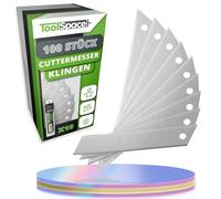 ToolSpace 100x Lame Rechange pour Cutter Couteau Lames Sécable Segmentée | pour Coupe | Précise de Papier Carton Tissu Plastique Cuir et Autres Matériaux Acier Carbone Trempé Tranchantes - 18 mm