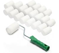 ToolSpace 10x Rouleau de Peinture Mousse Superfin 15 cm 50 kg/m³ avec Manche Télescopique Laque Lasure Acrylique Résistant Solvants Résultat Lisse Finitions Portes Meubles Bois Métal et Rénovation