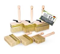 ToolSpace 6 Pièce Pinceau 70/90/110/130/140/150mm Brosse en Bois pour Lasure Badigeon Chauler de la Peinture à la Chaux Spalter Large avec Poil Naturel pour Application Terrasse Mur Murale à Effet