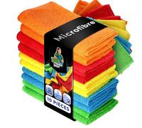 ToolSpace Chiffons Microfibres 30x30 cm 10 Pièces 240 GSM pour Voiture Cuisine Salle de Bain Vitres Miroirs Meubles Doux Absorbants Réutilisables sans Traces Microfibres 80/20 Multicolore Maison