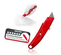 ToolSpace Couteau Universel Robuste avec Boîtier en Aluminium 155 mm Couteau Pliant Multifonction Professionnel avec Lames en Acier Inoxydable pour Papier Carton Moquette Cutter de Sécurité