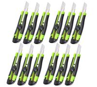 ToolSpace Cutter 18 mm 12x Lame Sécable Acier Carbone Molette De Blocage Poignée Antidérapante Couteau Utilitaire Pour Carton Papier Peint Moquette Atelier Chantier Bricolage Pro Maison Professionnel