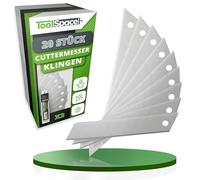 ToolSpace Lame Rechange pour Cutter Couteau Lames Sécable Segmentée pour Coupe Précise de Papier Carton Tissu Plastique Cuir et Autres Matériaux Acier Carbone Trempé Tranchantes - 18 mm Lot de 20