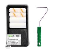 ToolSpace Patte de Lapin Peinture Kit 6 Pièces 2 x 5 cm et 2 x 7 cm Murs | Rouleaux avec manches et bac, application crépi et sous-couche, pour plafonds, travaux intérieur, petites surfaces