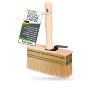 ToolSpace Pinceau 140 mm Brosse en Bois pour Lasure Badigeon Chauler de la Peinture à la Chaux Spalter Large avec Poil Naturel pour Application Terrasse Mur Enduit Murale à Effet Papier Couleur