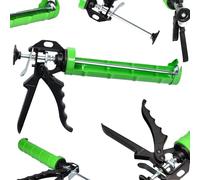 ToolSpace Pistolet à cartouche avec Démultiplication 18:1 Presse à Cartouche en Acier Inoxydable pour le Traitement du Silicone, de l'acrylique - Cartouches Capacité de 280 ml Pistolet à cartouche