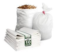 ToolSpace Sac à Gravats PP Tissé, 50×85 cm en Polypropylène 10x Sac Chantier pour Gravier Sable Feuilles Déchets de Construction Jardin - Réutilisable - Résistant 25 kg Sacs a Gravats Toile Tissée