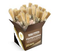 ToolSpace Set de Pinceaux Plats - 36 pcs - 20 mm - Kit de Peinture, Brosse Fine, Peindre Les Murs, Les endroits Difficiles d'accès, Pinceau Brush avec Poils Naturels - Manche Ergonomique en Bois, DIY