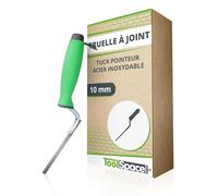 ToolSpace Truelle à Joints 10mm Ergonomique Jointoiement Brique Clinker Pierre Naturelle Maçonnerie Mortier Coulis Rénovation Réparation Carrelage Murs Façade Pavé Dallage Ciment Fer Acier Inoxydable