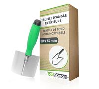 ToolSpace Truelle d'Angle Extérieure 85x60 mm Bi-matière Spatule d'Angle Plâtrage Enduit Maçonnerie Plâtrier Artisan Cloison Sèche Rénovation Béton Pose Angles Murs Stuc Bricolage 90° Acier Inoxydable