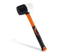 TOOLUTION Maillet Caoutchouc 680g, Face Souple, Manche Fibre de Verre | Tête caoutchouc anti-rayures protège surfaces délicates, manche fibre verre amortissante, pose sols et bois