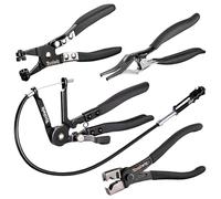 Toolwiz 4 Lot Pince Collier Durite, Bande Plate et Fil Flexible | Pinces à Collier de Serrage à Ressort, 68,6cm Longue Portée, Outils Mécanique Automobile