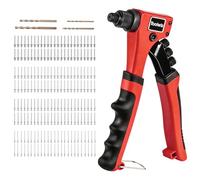 Toolwiz pince a rivet pop à riveter à une main avec 200 rivets, 4 têtes interchangeables sans outil et 4 forets - Riveteuse manuelle haute performance pour métal, bois, plastique, cuir, tissu