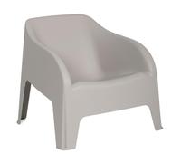 Toomax Fauteuil Petra Gris Taupe 79 x 76,5 x 70 cm, Fauteuil Moderne de Jardin empilable en résine de polypropylène résistant aux UV, idéal pour Une Utilisation en extérieur, léger et Facile à