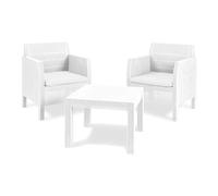 Toomax Matilde Salon de jardin 2 places, composé de 2 fauteuils et table basse, en polypropylène anti-UV, Art 116, blanc