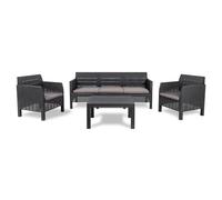 Toomax Salon de jardin Matilde 5 places, composé de 2 fauteuils, 1 poêle et 1 table basse, en polypropylène, Art. 115, couleur anthracite