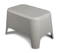 Toomax Table basse Petra gris taupe 59 x 39 x 36 cm, table de jardin moderne avec compartiment de rangement de 21 litres et couvercle amovible en plastique recyclé, idéale pour une utilisation en