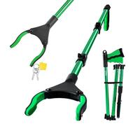 TOOSOFt 106 cm Pince pour Ramasser sans se Baisser, Pince Ramasse Objet | Alliage D'aluminium Vert Amélioré Pince Ramasse Dechets,Extension Pliable Pince Telescopique Rotative en Caoutchouc.