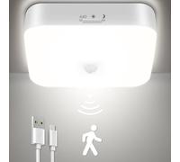 Toowell Plafonnier LED Lampe Détecteur de Mouvement Interieur, Lampe LED Sans Fil, Rechargeable Plafonnier Salle de Bain Lumière Garage Sans électricité LED Escalier Detecteur de Mouvement