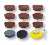 Toowood Lot de 100 disques abrasifs de 50 mm, disques à bande à crochet et à poncer à faible poussière, granulométrie multiple 80-3000 Disques abrasifs professionnels pour ponceuse oscillante, travail