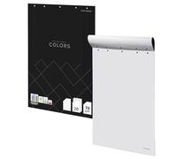 Top 2000 Colors 400169248 Papier tableau blanc 64 x 90 cm 20 feuilles 70 g/m² Papier tableau noir Idéal pour les bureaux ou les salles de conférence Dos collé