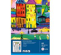 TOP-2000 Creatino 400079858 Lot de 10 blocs de coloriage A4 20 feuilles 120 g/m² Blanc