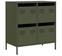 Top 2026@Cabinet bahut de rangement simple Vert - SWEETY® Buffet vert olive 68x39x73,5cm acier laminé à froid 527597