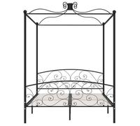 (TOP 2026)Cadre de lit à baldaquin métal(1 PCS) - Meuble de chambre - Lit adulte 2 places - Noir Métal 160 x 200cm - 769