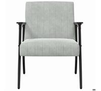 ""TOP 2026"" Chaise Relax - 1 place Fauteuil - Gris clair 59x75x78 cm Velours FF5097
