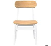 ""TOP 2026"" Chaises à manger 2 pcs - 2 PLACES - Meuble de cuisine - blanc bois massif caoutchouc - 46x47x81.5 cm ccc1743