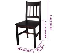 ""TOP 2026"" Chaises à manger (lot de 2) - pour 2 personnes - contemporain - marron foncé pinède - 41.5x45.5x86 cm ccc236