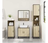 (TOP 2026)Ensemble de meubles de salle de bain - SWEETY - ARMOIRE WC/SALLE DE BAIN COMPLETE - 3 pcs - chêne sonoma 65x20x60cm 880182