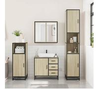 (TOP 2026)Ensemble de meubles de salle de bain - SWEETY - ARMOIRE WC/SALLE DE BAIN COMPLETE - 3 pcs - chêne sonoma 65x20x60cm 594966