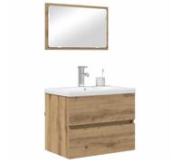 (TOP 2026)Ensemble de mobilier de salle de bain - SWEETY - ARMOIRE WC/SALLE DE BAIN COMPLETE - 3 pcs - Chêne artisanal 61x39x45cm 36