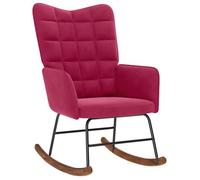""TOP 2026"" Fauteuil berçante - 1 PLACE - MODERNE - avec repose-pied - rouge bordeaux velours - 61x78x98 cm FF435