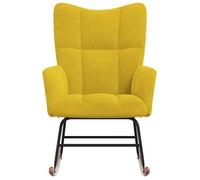 ""TOP 2026"" Fauteuil berçante - 1 PLACE - MODERNE - Jaune moutarde Velours - 61x78x98 cm FF329